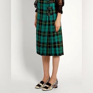 Gucci 2017 Resort Collection Wool Tartan Skirt